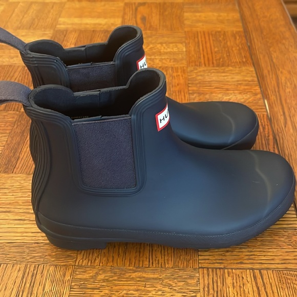 HUNTER WOMENS ORIGINALAL CHELSEA BOOT NAVY SIZE 9 - Picture 7 of 8